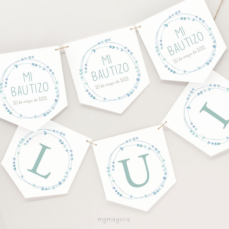 Banderines Bautizo LUIS