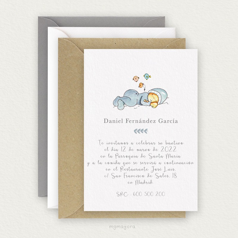 Invitación Bautizo Sencilla Niño DANIEL