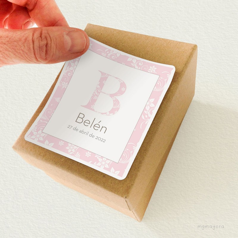 Pegatina Bautizo Niña BELÉN (12uds)