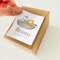 Pegatina Bautizo Niño BRUNO (12uds)