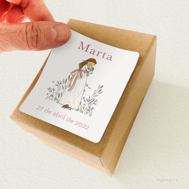 Pegatina Comunión Niña MARTA (12uds)