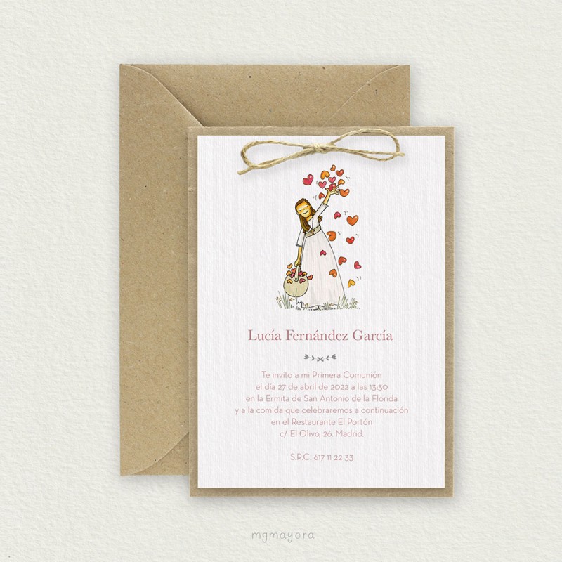 Invitación Comunión Kraft Niña LUCÍA