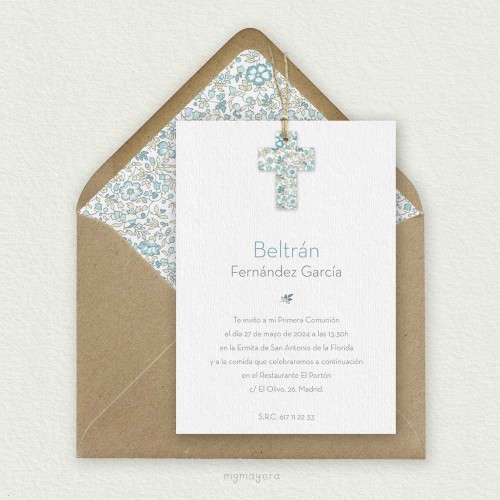Invitación Comunión con Cruz