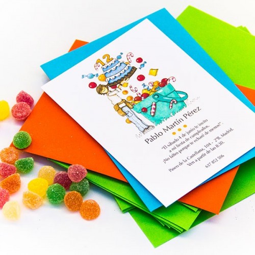 Invitaciones de Cumpleaños con sobre
